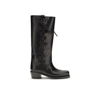 Paris Texas Black Calf Leather Bos Taurus Lace-Up Boots - EU41/US11