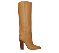 Paris Texas Brown Leather High Heel Boots - EU38/US8
