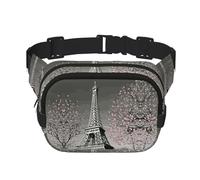 Paris Tower - Marsupio quadrato a doppio strato, borsa a tracolla, per corsa, viaggi, escursionismo, Nero , Taglia unica