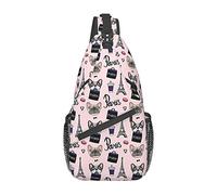 Paris Tower Pug Sling Bag, zaino da petto, zaino a tracolla per viaggi, sport, corsa, escursionismo