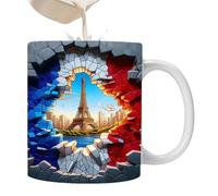Paris Tower - Tazza da caffè in ceramica con motivo a torre parigina, perfetta per latte, tè e altre bevande