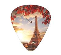 Paris Tower With Autumn Leaves StOlmx - Set di plettri per chitarra, design con stampa completa, 3 spessori disponibili