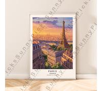 Paris Viaggi Stampa Francia Illustrazione Art Poster Opera D'Arte Décor Regalo