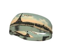 Paris Vintage Postcard Print Versatile Sports Headband - Stretchy Moisture Wicking Headband for Yoga Fitness