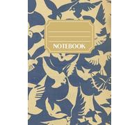 Parisian Fashion Notebook - Art Deco Textile Design | “Doves” | Lined 6x9 Composition Book (120 Pages)