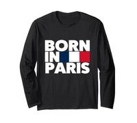 Parisian, J'aime Paris, Born in Paris Illustration Graphic Maglia a Manica