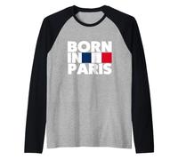 Parisian, J'aime Paris, Born in Paris Illustration Graphic Maglia con Maniche Raglan