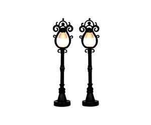 PARISIAN STREET LAMP Set da 2 Soggetto Illuminato Lemax CADDINGTON VILLAGE Cod 44757
