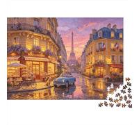 Parisian Street Puzzle 1000 pezzi Recycled Eiffel Tower Puzzles for Ragazzi e ragazze Gioco genitore-figlio Props Developing Ragazzi e ragazze‘s Intelligence Educational 52x38cm/1000pcs
