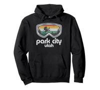 Park City Utah Stazione sciistica Montagna Sciare Retro Sciatore Regalo Felpa con Cappuccio