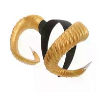 PARK(Golden) Cerchietto per capelli con corno da diavolo per Halloween, per cosplay, con corno singolo,