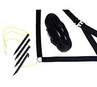 Park & Sun Fettuccia per pallavolo per sport all'aperto, con paletti, campo corto fisso, 5,1 cm di larghezza, nero