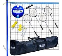 Park & Sun Sport Volley Sport Combo Set: Rete Portatile per Badminton/pallavolo, Blu