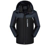 parka antipioggia da donna, impermeabile, giacca impermeabile da donna, tinta unita, trench unisex, per attività all'aperto, in softshell, giacca a vento, Nero , L