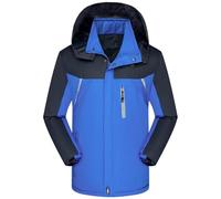 parka antipioggia da donna, impermeabile, giacca impermeabile da donna, tinta unita, trench unisex, per attività all'aperto, in softshell, giacca a vento, Blu, XXXXXL