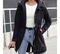 Parka con cappuccio da donna, leggero e comodo, con cerniera, elegante giacca a vento, pratico giubbotto casual con tasche e vita regolabile, perfetto per le temperature più fresche della primavera e