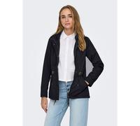 Parka con cappuccio di media lunghezza Blu XS Tinta unita