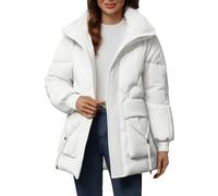 Parka da donna con pile taglie forti con cappuccio cappotti invernali da donna con zip completa trapuntati imbottiti imbottiti foderati in pile giacca isolante resistente al vento vestibilità ampia