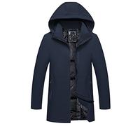 Parka da uomo invernale caldo spesso Plus Size cotone staccabile cappello giacca uomo 5XL Outwear cappotto da uomo, blu navy, 5XL