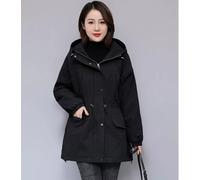 Parka Donna Corto Invernale Nero Con Cappuccio Foderato In Peluche Urban CF61520