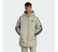 Parka imbottito leggero con cappuccio tecnologia CLIMAWARM e 3 strisce Essentials. Silver Pebble M