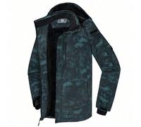 Parka invernale da uomo, impermeabile, giacca da sci con fodera in pile, caldo e antivento, adatto per neve, pioggia, attività all'aperto, escursioni e montagna ➤Impermeabile: Questa giacca invernale