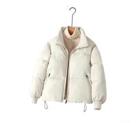 Parka Invernale Donna Imbottito Caldo Collo Alto(White L) | Imbottitura calda in cotone , collo alto per massima protezione dal freddo