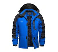 Parka Invernale Uomo Foderata Pile - Giacca da Sci Impermeabile Antivento con Cappuccio e 4 Tasche con Cerniera Materiale: Esterno impermeabile antivento + interno in pile spesso. Isola dal freddo e t