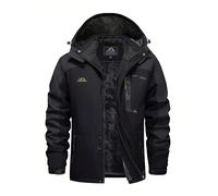 Parka Invernale Uomo Foderata Pile - Giacca da Sci Impermeabile Antivento con Cappuccio e 4 Tasche con Cerniera Materiale: Esterno impermeabile antivento + interno in pile spesso. Isola dal freddo e t