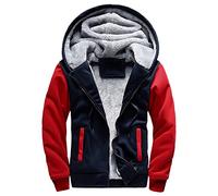 Parka Uomo Invernale - Mens Winter Warm Coat Fleece Hoodie Outwear M - 5XL Jacket Zipper Men's Coats & Jackets (Red, XXXXL)