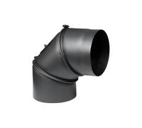 PARKANEX Ginocchio regolabile 90° a 3 segmenti Ø130 mm Ginocchio in acciaio Rivestimento resistente al calore per inserti per caminetti Resistente al calore Durevole per camino Forno Caldaia Inserto