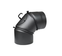 PARKANEX Ginocchio Regolabile 90° a 3 Segmenti Ø130 mm Ginocchio in Acciaio Rivestimento Resistente al Calore per Inserti Camino Resistente al Calore Durevole per Camino Forno Caldaia Inserto Camino