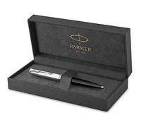 PARKER 51 Penna a Sfera, Corpo Nero con Finiture Cromate, Punta Media con Cartuccia di Inchiostro Nero, Confezione Regalo