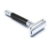 Parker 56R - Rasoio di sicurezza a doppio bordo con 5 lame Parker Premium Platinum in acciaio inox, design classico in 3 pezzi (grafite)