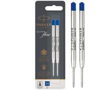 Parker Ballpoint Pen Refills Medium Point Blue QUINKflow Ink 2 Count Blue