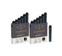 Parker Cartucce di ricarica per mini penna stilografica, inchiostro nero Quink, 2 confezioni da 6 pezzi