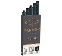 Parker Cartucce per penna stilografica Quink – lunghe – inchiostro permanente nero 5 pezzi