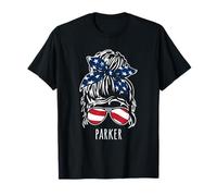 Parker - Chignon disordinato con occhiali da sole con nastro USA Maglietta