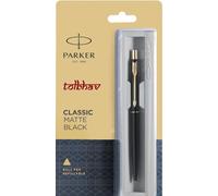 Parker Classico Nero Opaco Gt Penna a Sfera Bp Nuovo Color Oro Orlo Blu Ink Fine