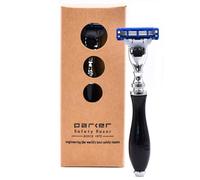 Parker Deluxe Mach3 - Rasoio compatibile, manico cromato in resina nera