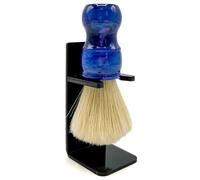 Parker Deluxe - Pennello da barba con manico blu iridescente e supporto
