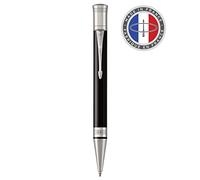 Parker Duofold Classic Black Penna a sfera con finiture in palladio, punta media, inchiostro nero