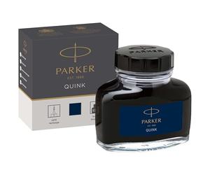 Parker flacone di inchiostro liquido Quink per penna stilografica | 57 ml | con confezione | blu/nero