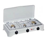 FORNELLO da Tavolo Parker Bianco A Tre 3 FUOCHI Alimentazione GPL (Gas nelle BOMBOLE) per Uso Esterno 5328CB - Made in Italy