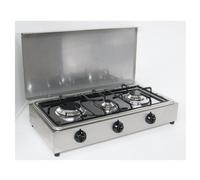PARKER - Fornello a Gas portatile 300ACCGP con 3 Fuochi Colore Inox
