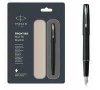 Parker Frontier Penna Stilografica Nera Opaca Con Puntale Fine Adattatore Fine