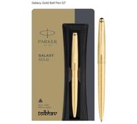 Parker Galaxy Placcato Oro Corpo Clip Penna a Sfera Bp Gt Orlo Sottile Blu Nuovo