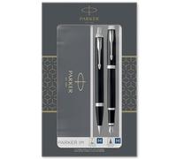 Parker Im Duo Set Regalo Con Penna A Sfera E Penna Stilografica, Nero