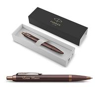 Parker IM - Penna a sfera monocromatica con incisione | penna premium | confezione regalo | inchiostro blu | regalo personalizzato | nome | inciso | compleanno | idea regalo (Burgundy)