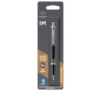 Parker 1975554 IM Penna a Sfera, Punta Media e Ricarica di Inchiostro Blu, Confezione Blister, Black Lacquer Chrome Trim